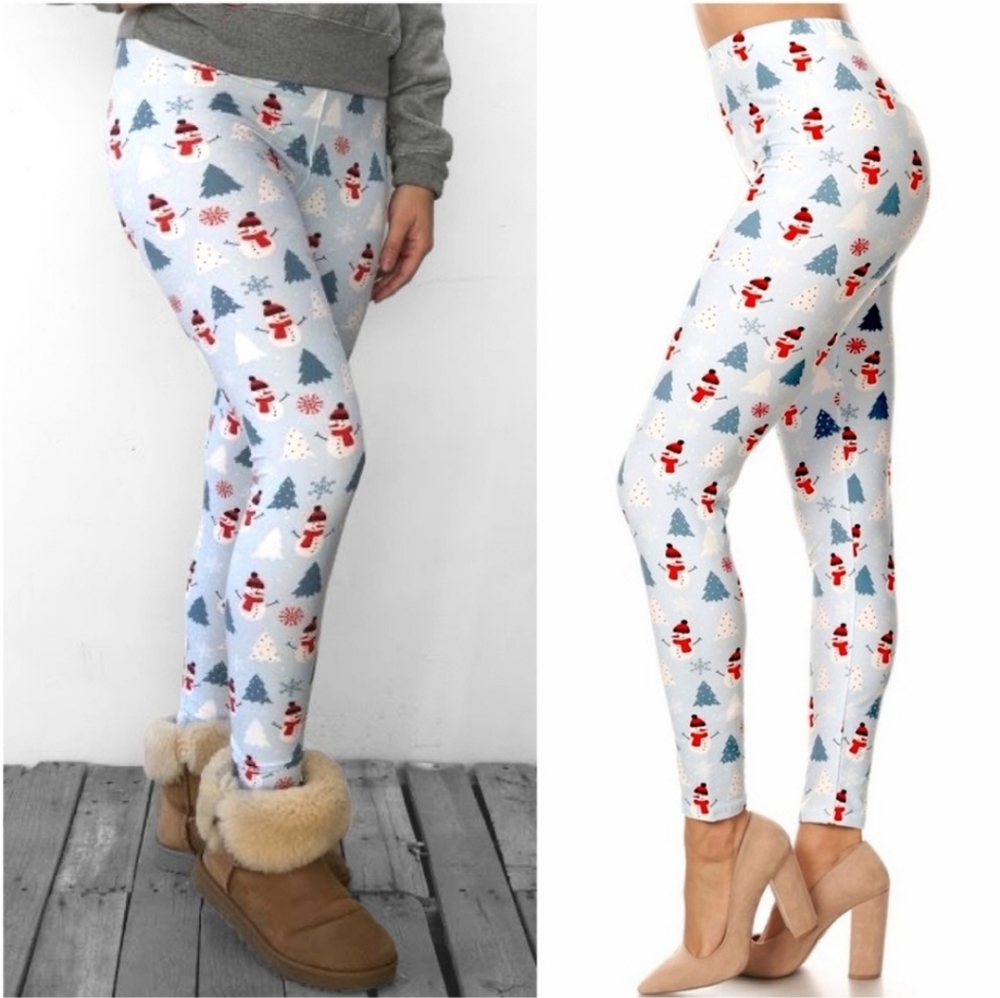 ULTRA BUTTERY SOFT WOMENS HOLIDAY STRETCHY MUST HAVE LEGGINGS - Picture 1 of 3